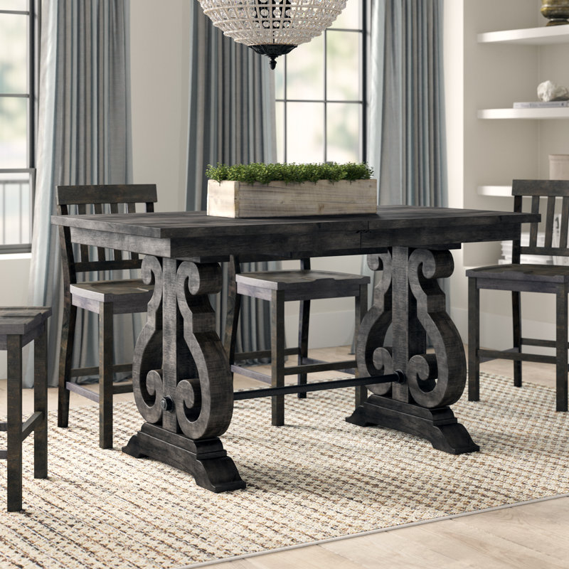 Greyleigh Ellenton Counter Height Extendable Solid Wood Dining Table